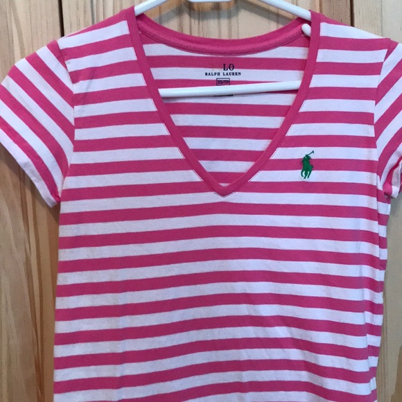 ralph lauren pink and white striped shirt